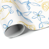 Lemon Pattern Hand Drawn Wrapping Paper Roll ラッピングペーパー (ロールコーナー)