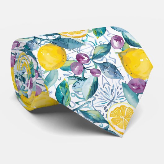 Lemon Pattern Men's Necktie  ネクタイ (ロール)
