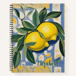 Lemon Personalized Modern Style Recipe Book ノートブック
