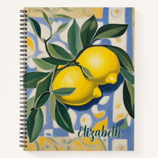 Lemon Personalized Modern Style Recipe Book ノートブック (正面)