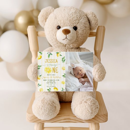 Lemon Photo 1st Birthday Invite 招待状