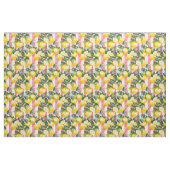 Lemon Pink Stripe Cotton Fabric ファブリック (ファットクウォーター)