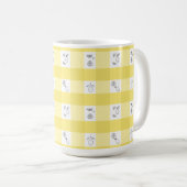 Lemon Plaid Monogram コーヒーマグカップ (正面右)