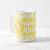 Lemon Plaid Monogram コーヒーマグカップ (正面左)