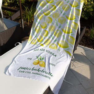 Lemon Print   Citrus Bachelorette Weekend ビーチタオル