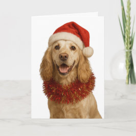 Lemon roan Cocker Spaniel Happy Christmas card カード