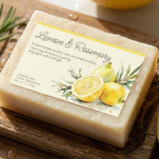 Lemon & Rosemary Organic Soap Sticker Label 長方形シール