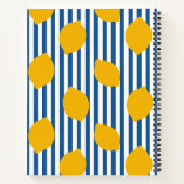 Lemon Rustic Farmhouse Blue & White Stripe Recipe ノートブック (裏面)