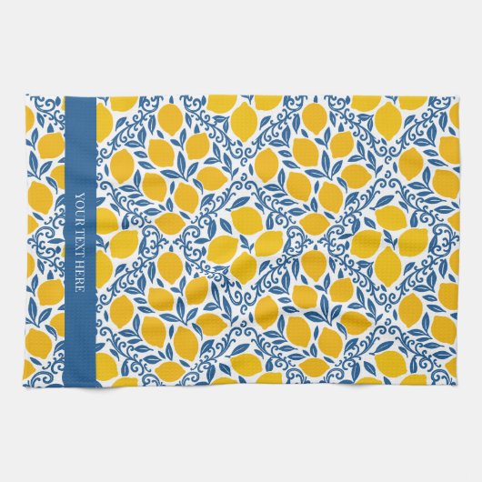 Lemon Rustic Farmhouse French Country キッチンタオル (横)