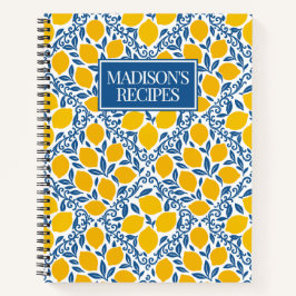 Lemon Rustic Farmhouse French Country Recipe ノートブック