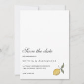 Lemon Save the Date Wedding Card | Amalfi Coast  招待状 (正面)