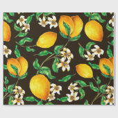 Lemon Seamless Pattern hand painted in watercolor ラッピングペーパー (フラット)