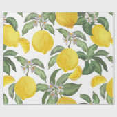 Lemon seamless vintage pattern. Tropical fruit bac ラッピングペーパー (フラット)