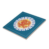 Lemon Shrimp Coastal Kitchen Decor Tile タイル (側面)