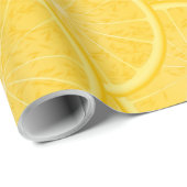 Lemon Slice Citrus Fruit Yellow Wrapping Paper ラッピングペーパー (ロールコーナー)