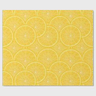 Lemon Slice Citrus Fruit Yellow Wrapping Paper ラッピングペーパー