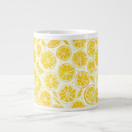 Lemon Slice Full Pattern Bright Yellow Kitchen Mug ジャンボコーヒーマグカップ