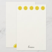 Lemon slice yellow fruit pattern 便箋 (正面/裏面)