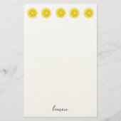 Lemon slice yellow fruit pattern 便箋 (正面)