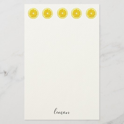 Lemon slice yellow fruit pattern 便箋 (正面)