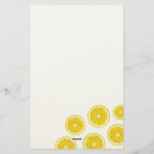 Lemon slice yellow fruit pattern 便箋 (裏面)