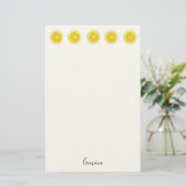 Lemon slice yellow fruit pattern 便箋 (スタンド正面)