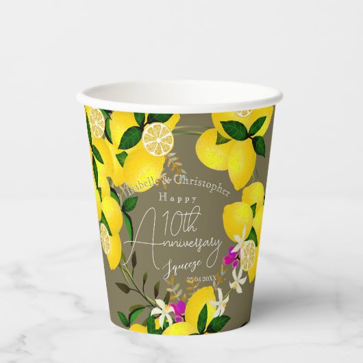 Lemon Squeeze Wedding Anniversary 紙コップ (正面)