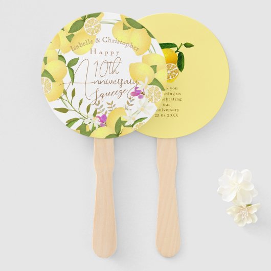 Lemon Squeeze White ハンドファン (正面&裏面)