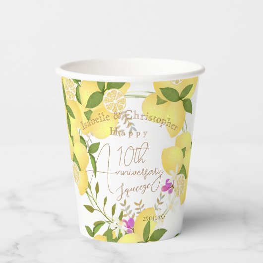 Lemon Squeeze White 紙コップ (正面)