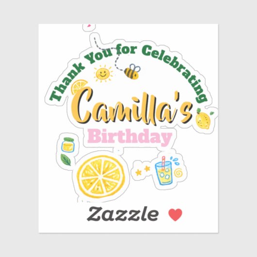 Lemon Summer Theme Kids Birthday  シール (シート)