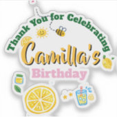 Lemon Summer Theme Kids Birthday  シール (正面)