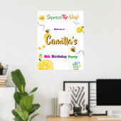 Lemon Summer Theme Kids Birthday  ポスター (ホームオフィス)