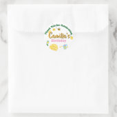 Lemon Summer Theme Kids Birthday  ラウンドシール (バッグ)