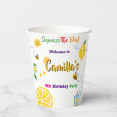Lemon Summer Theme Kids Birthday  紙コップ (裏面)