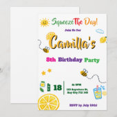 Lemon Summer Theme Kids Birthday Invitation Card 招待状 (正面/裏面)