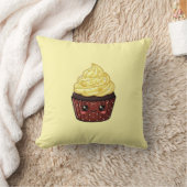 Lemon Swirl Icing Cupcake Kawaii Cushion Pillow クッション (ブランケット)