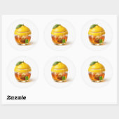 Lemon Tea Glass Sticker ラウンドシール (シート)