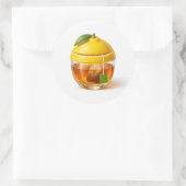 Lemon Tea Glass Sticker ラウンドシール (バッグ)
