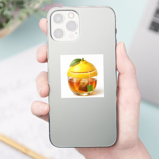 Lemon Tea Illustration Vinyl Sticker シール (スマートフォン)