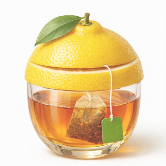 Lemon Tea Illustration Vinyl Sticker シール (正面)