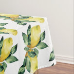 Lemon Theme Bridal Shower  テーブルクロス<br><div class="desc">Bring a fresh and cheerful look to your celebration with this lemon themed bridal shower tablecloth, designed to add bright citrus charm to summer gatherings. Featuring hand-painted watercolor lemons in a vibrant yellow lemon citrus pattern on a crisp white background, this elegant table decor is perfect for lemon themed bridal...</div>