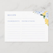 Lemon Theme Bridal Shower Recipe Request エンクロージャーカード (裏面)