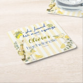 lemon theme she found her main squeeze yellow  スクエアペーパーコースター (アングル)