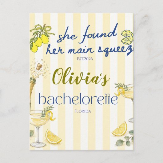 lemon theme she found her main squeeze yellow  ポストカード (正面)