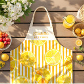 Lemon Theme Stripes Name Apron エプロン