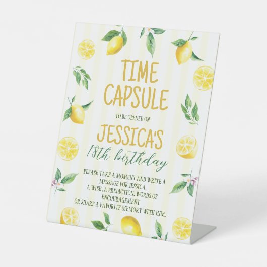 Lemon Theme Time Capsule Table Sign 台座サイン (正面)