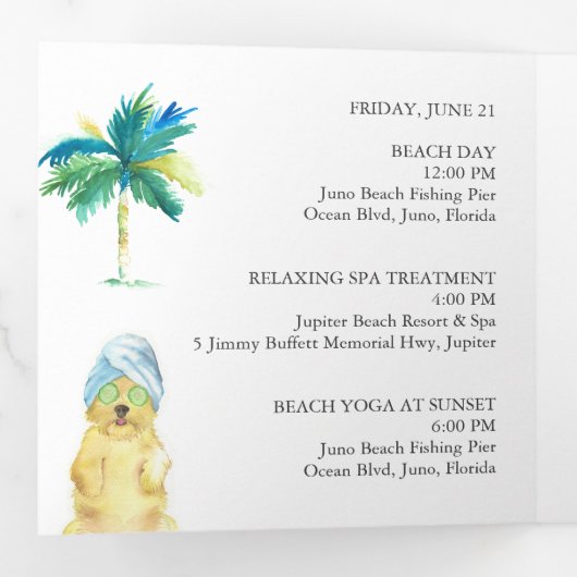 Lemon Theme Wedding Day Schedule  三つ折り案内状 (内部最初)