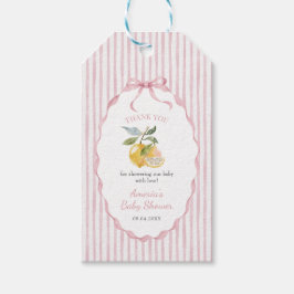 Lemon Themed Girl Baby Shower ギフトタグ
