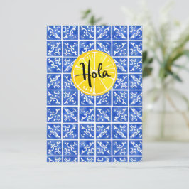 Lemon & Tileこんにちはスペインの: "Hola"カード サンキューカード