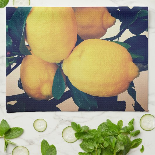  Lemon Tree Patterned Kitchen Towel キッチンタオル (折り畳み)
